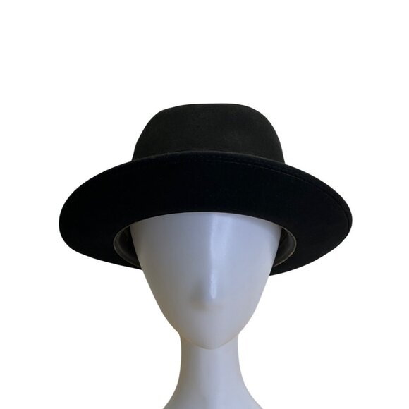 Wormser Men's Black Rain Resistant Homburg Hat Grosgrain Ribbon Band One Size - Picture 2 of 14